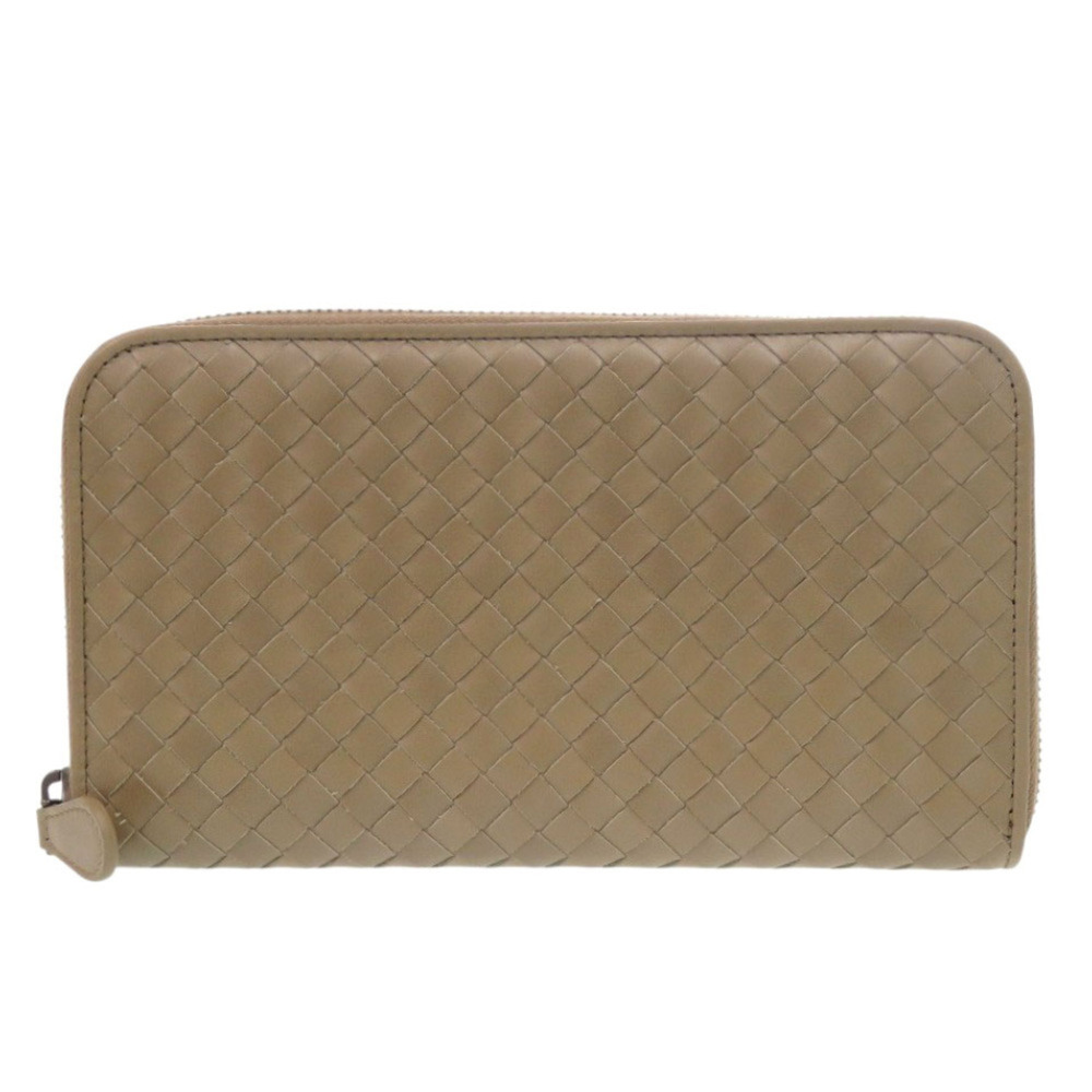 Bottega Veneta Intrecciato Round Zip Leather Brown Long Wallet 0005BOTTEGAVENETA